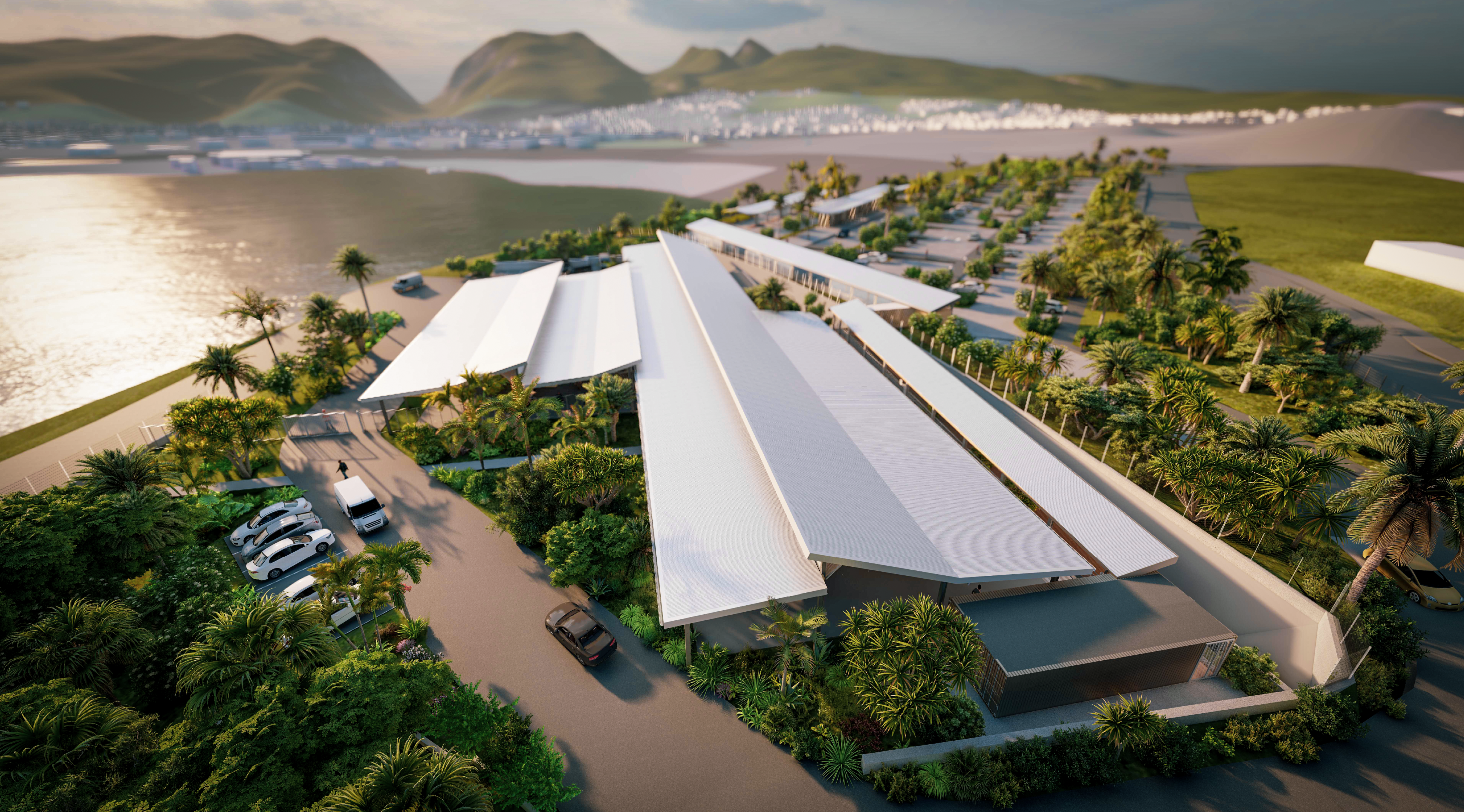 Vue aérienne de la gare maritime du Port de La Réunion